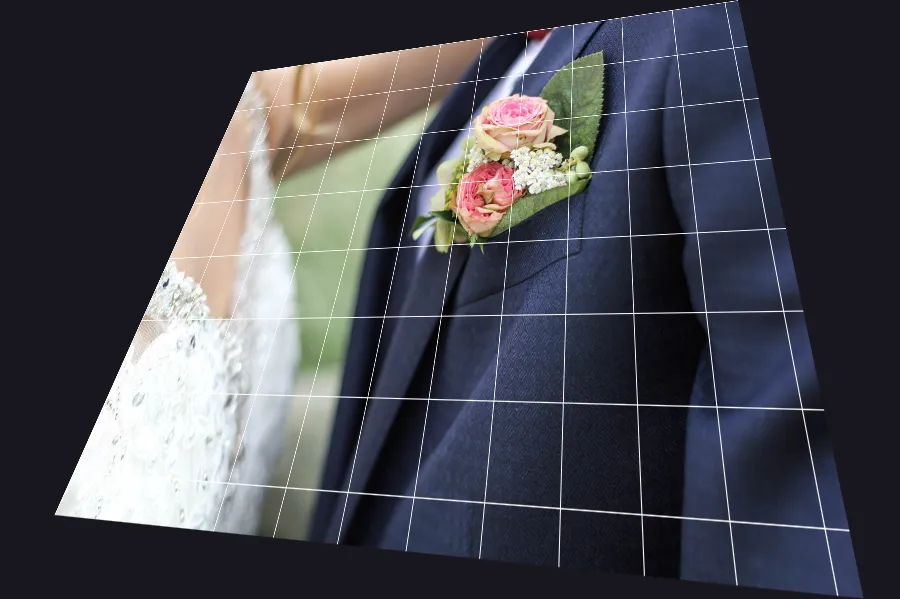 Perspective Warp, applied to “Buttonhole flowers (Unsplash)”