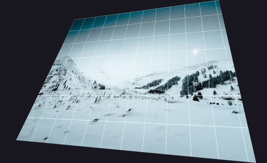 Perspective Warp, applied to “Wintry landscape in Kalavryta (Unsplash)”