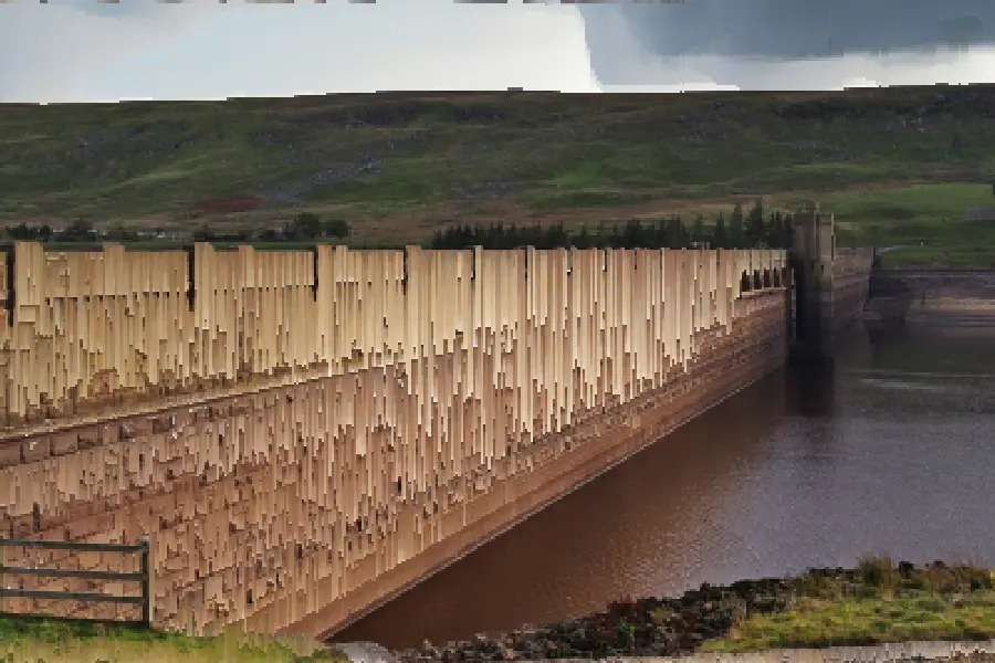 Pixel Sorting, applied to “2014 Scar House Reservoir Dam”