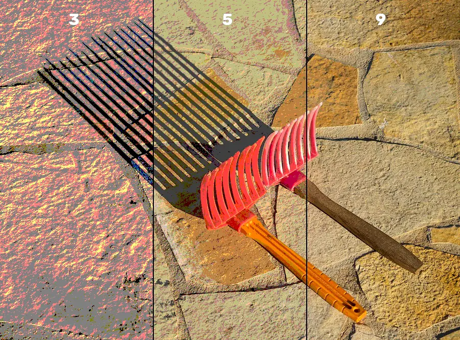 Posterization, applied to “Olive harvest combs. Anthidona. Greece”