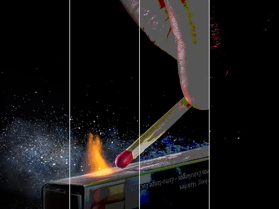 Posterization, applied to “Friction d'une allumette”