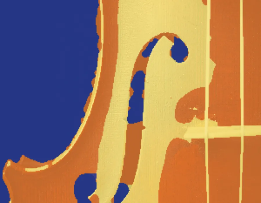 Random Walker Segmentation, applied to “Einstein's Instrument (Unsplash)”