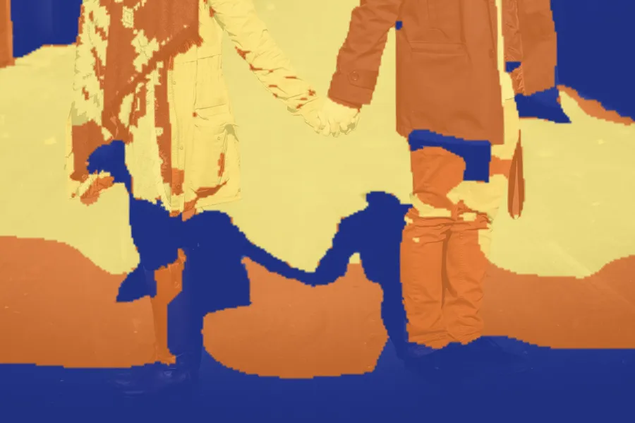 Random Walker Segmentation, applied to “Holding hands with shadow (Unsplash)”