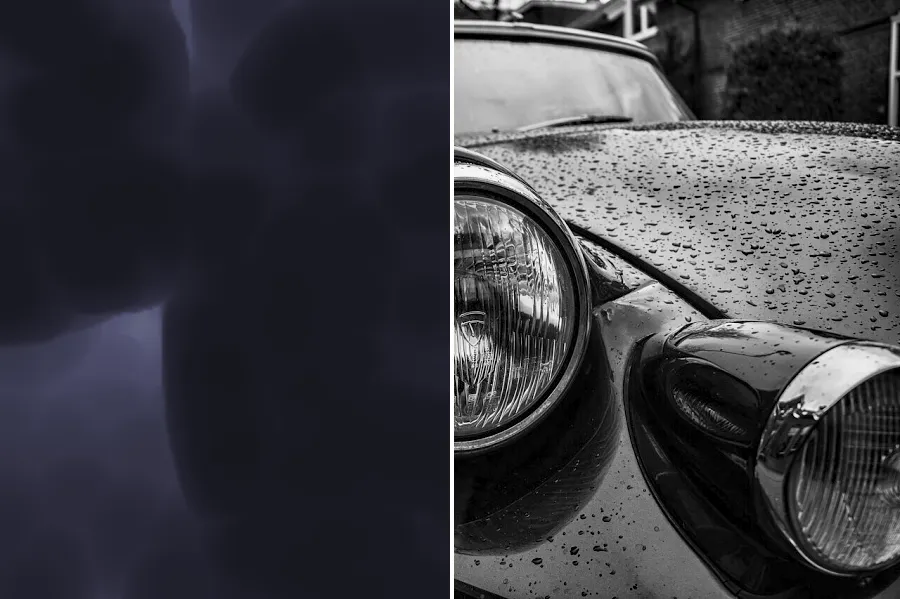 Rolling-Ball Background, applied to “Vintage car headlight. (Unsplash)”