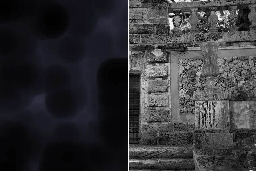 Rolling-Ball Background, applied to “Locked door of old temple. (Unsplash)”