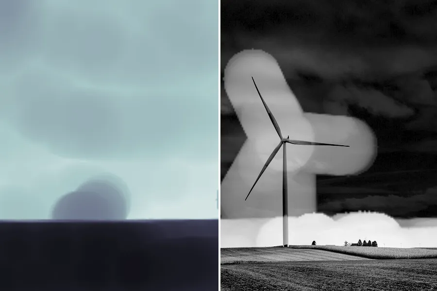 Rolling-Ball Background, applied to “Farm Windmills (Unsplash)”