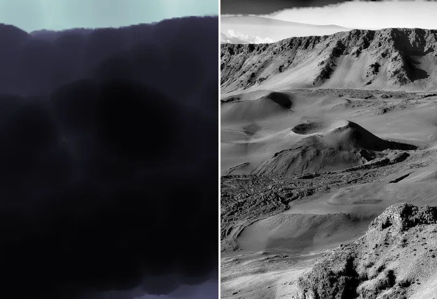 Rolling-Ball Background, applied to “Haleakala Highway, Kula, United States (Unsplash)”