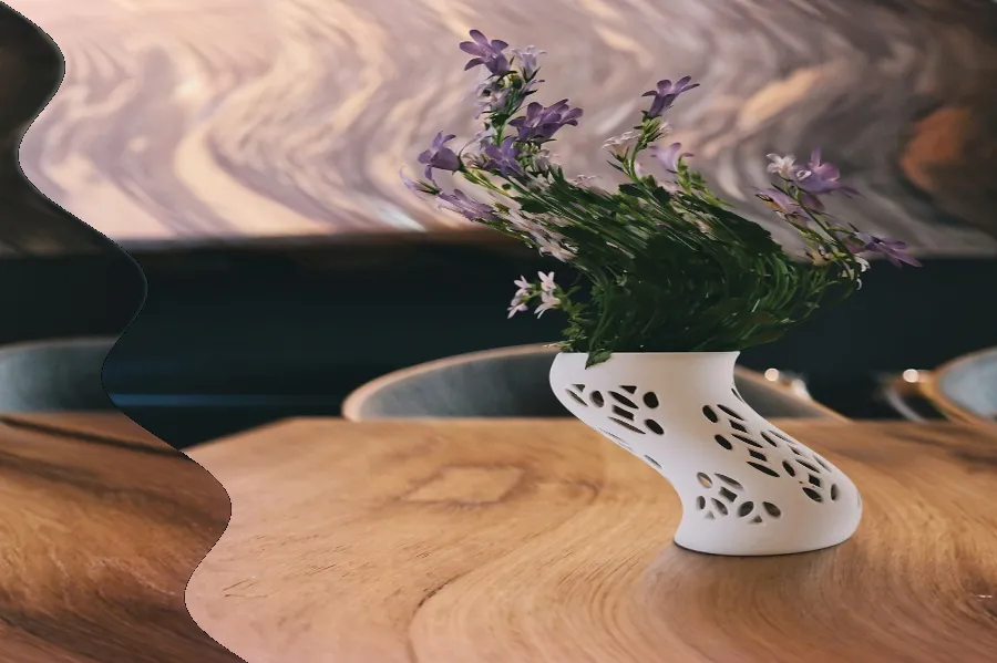 Rolling Shutter Wobble, applied to “Violet flowers on a table (Unsplash)”