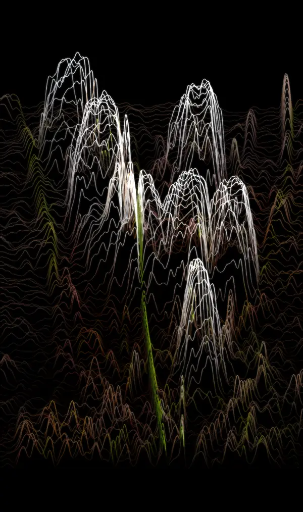Rutt–Etra Scan Processing, applied to “Common cottongrass in a cliff crevice 2”