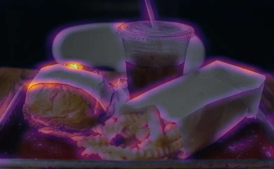 Saliency Map, applied to “Fast Food for Lunch (Unsplash)”