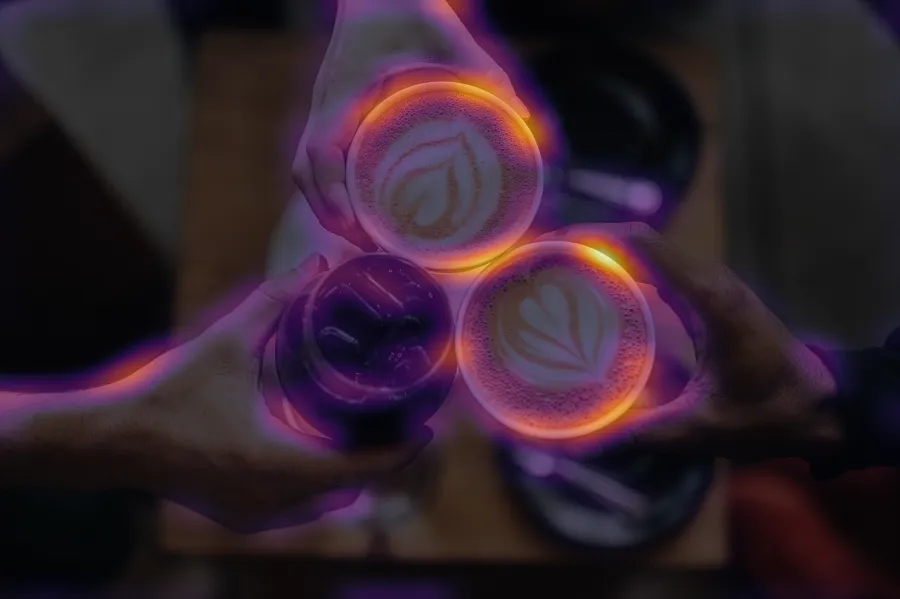 Saliency Map, applied to “Coffee and Friends (Unsplash)”