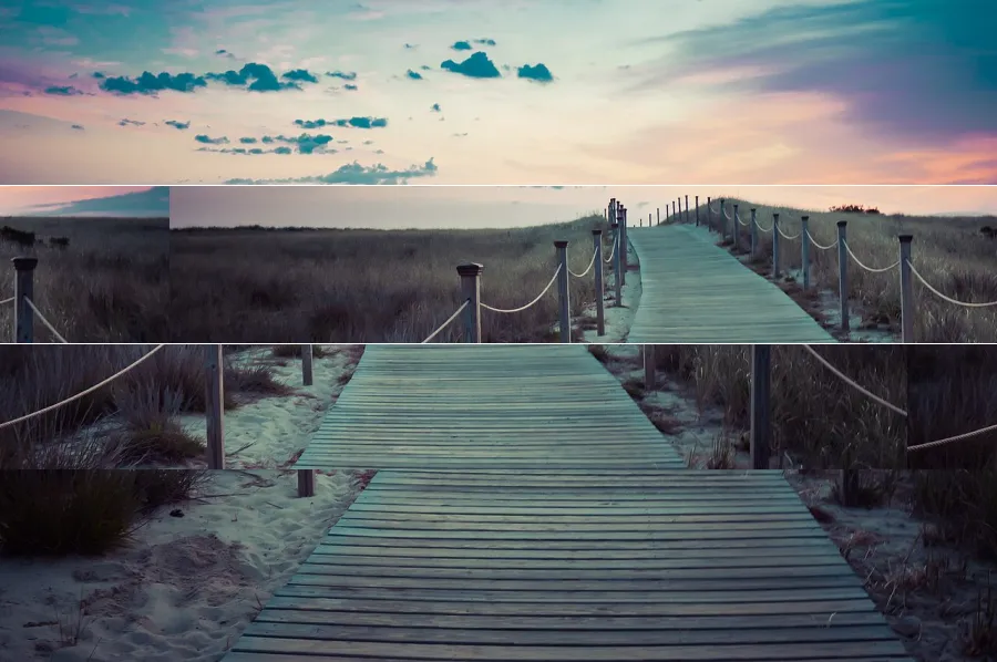 Screen Tearing, applied to “Staying up all night to watch the sunrise (Unsplash)”