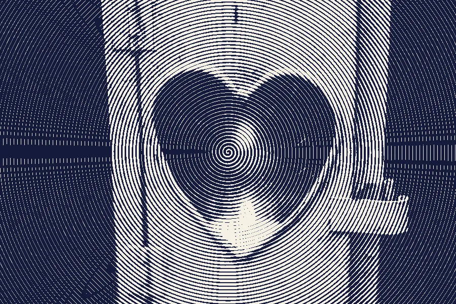 Spiral Halftone, applied to “Glow (Unsplash)”