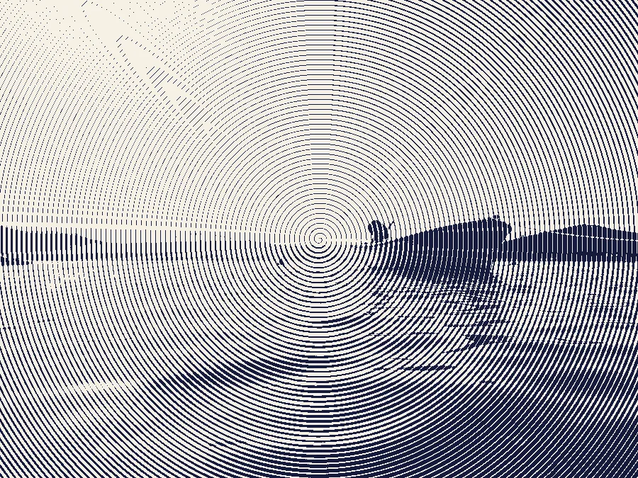Spiral Halftone, applied to “Nikita Kokurins 2016 (Unsplash)”