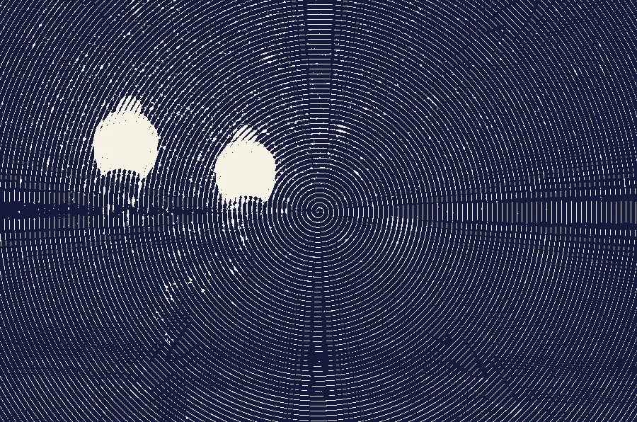 Spiral Halftone, applied to “TwinLamp@snowyNight(byHideObara)”