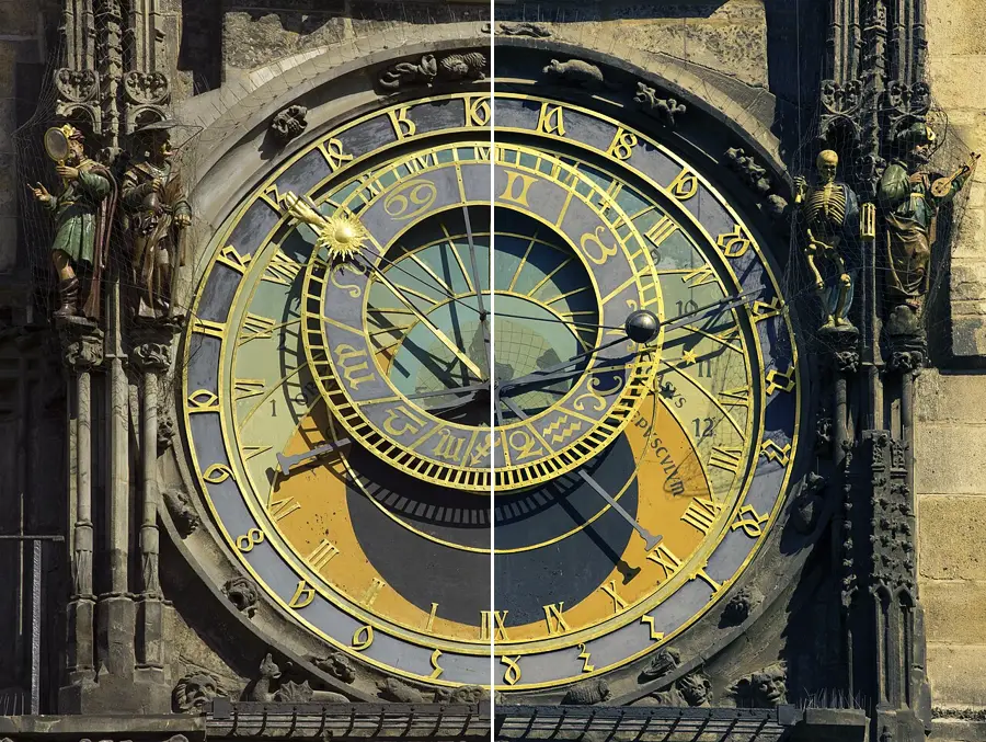 Split Toning, applied to “Czech-2013-Prague-Astronomical clock face”