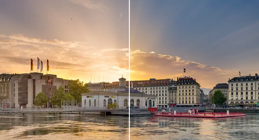 Split Toning, applied to “Pont de la Machine Genève BLS”