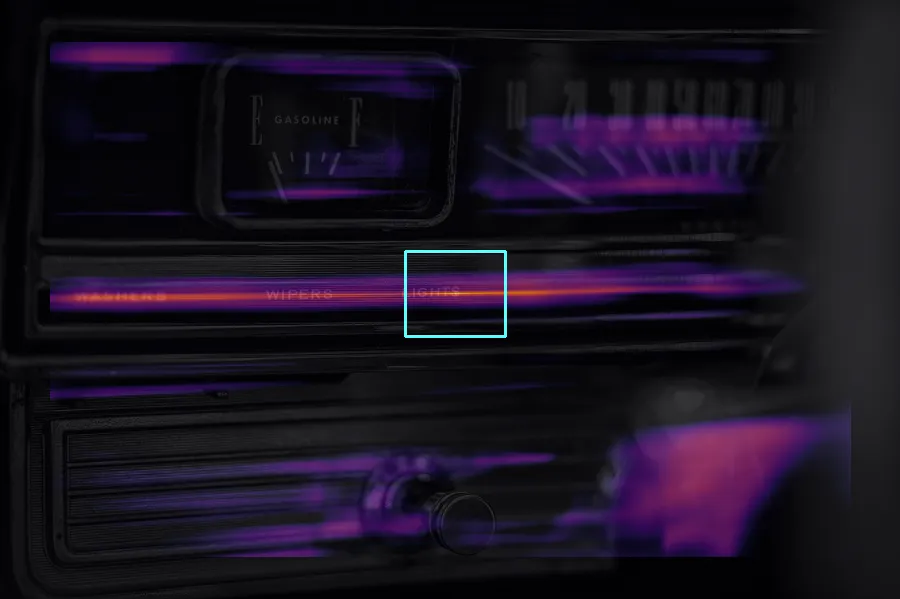 Template Matching Heatmap, applied to “Vintage car dashboard (Unsplash rrKrlinnoIA)”