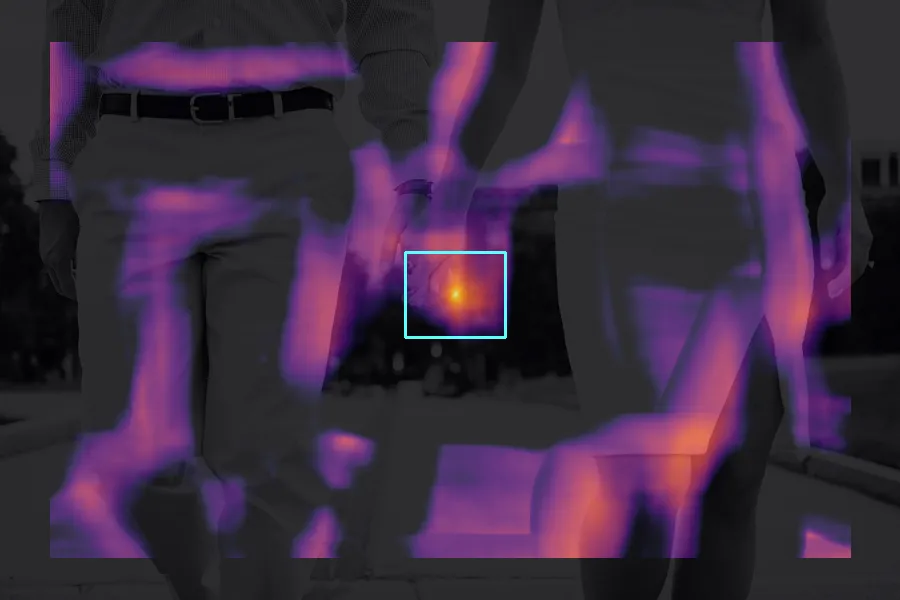 Template Matching Heatmap, applied to “Adult couple holding hands”
