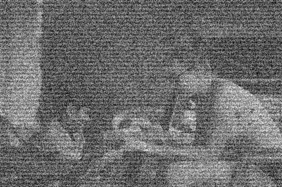 TV Static Snow, applied to “Woman playing with a child (Unsplash)”