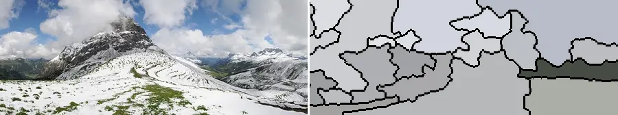Watershed Regions, applied to “360° Hochalppass Panorama”