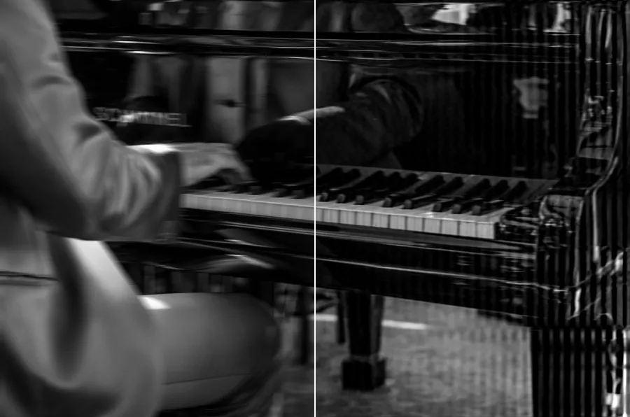 Wiener Deblurring, applied to “Elegant man playing piano (Unsplash)”
