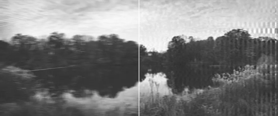 Wiener Deblurring, applied to “Red trees around a lake (Unsplash)”