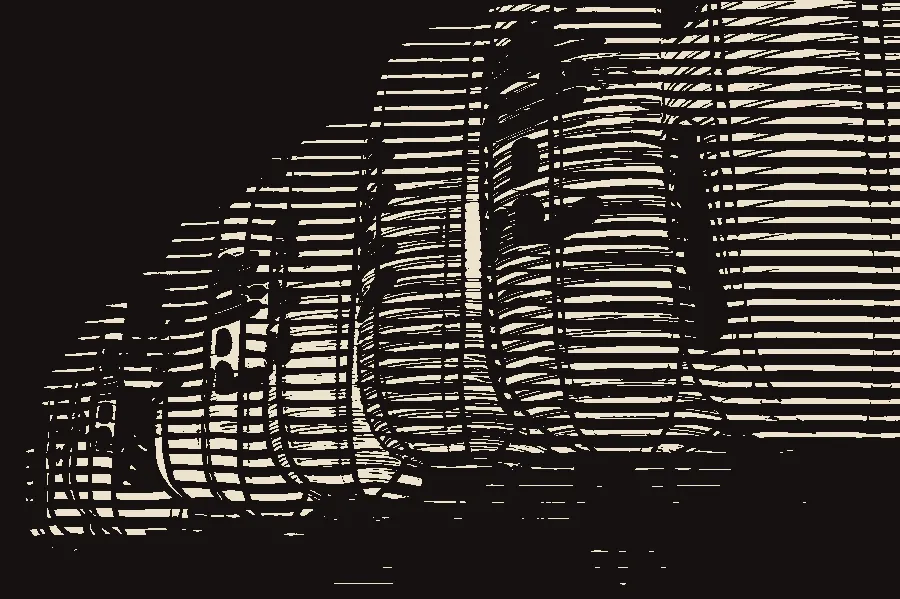 Woodcut Print, applied to “Line of lanterns (Unsplash)”